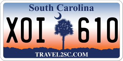 SC license plate XOI610