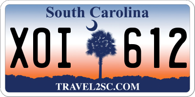 SC license plate XOI612