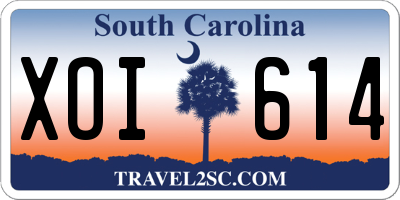 SC license plate XOI614