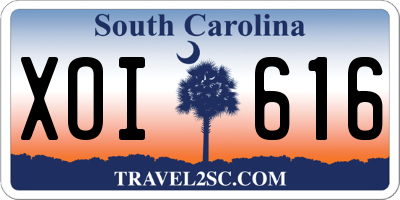 SC license plate XOI616