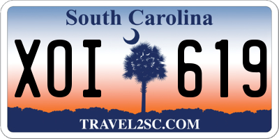 SC license plate XOI619