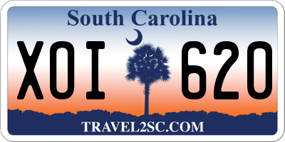 SC license plate XOI620