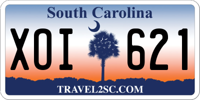 SC license plate XOI621
