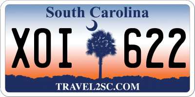 SC license plate XOI622