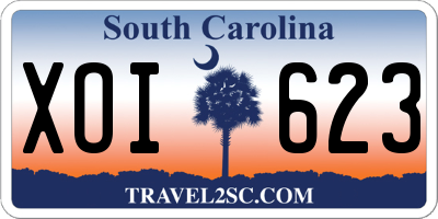 SC license plate XOI623