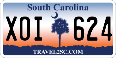 SC license plate XOI624