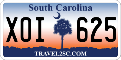 SC license plate XOI625