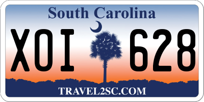 SC license plate XOI628