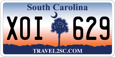 SC license plate XOI629