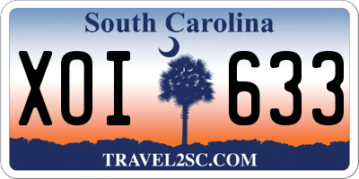 SC license plate XOI633