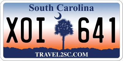 SC license plate XOI641