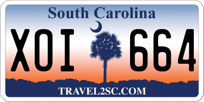 SC license plate XOI664
