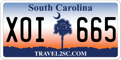 SC license plate XOI665