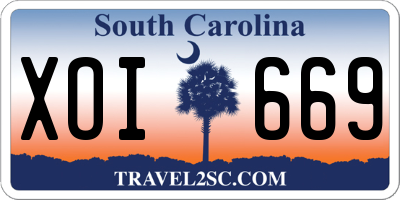 SC license plate XOI669