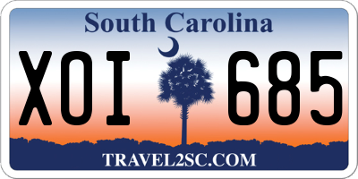 SC license plate XOI685