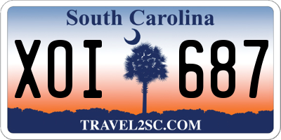 SC license plate XOI687