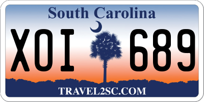 SC license plate XOI689