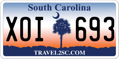 SC license plate XOI693