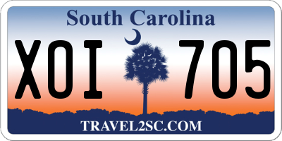 SC license plate XOI705