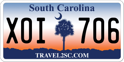 SC license plate XOI706