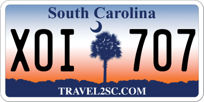 SC license plate XOI707