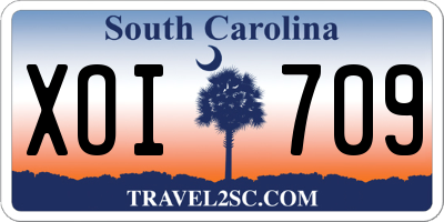 SC license plate XOI709