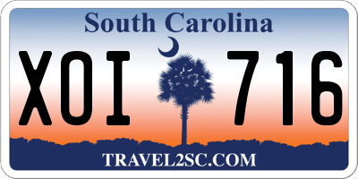 SC license plate XOI716