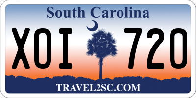 SC license plate XOI720