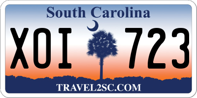 SC license plate XOI723