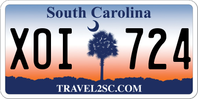 SC license plate XOI724