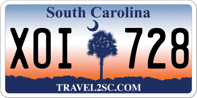 SC license plate XOI728