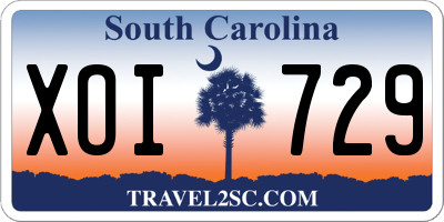 SC license plate XOI729