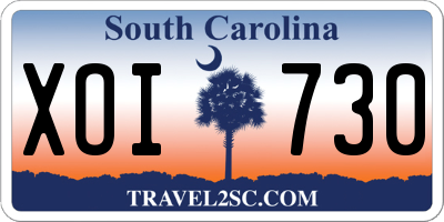 SC license plate XOI730