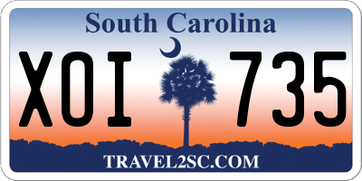 SC license plate XOI735