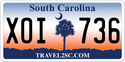SC license plate XOI736