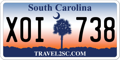 SC license plate XOI738