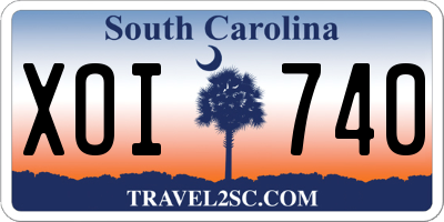SC license plate XOI740