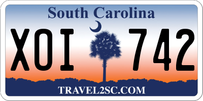 SC license plate XOI742