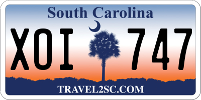 SC license plate XOI747