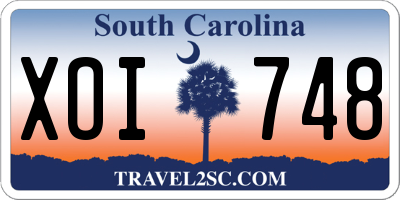 SC license plate XOI748
