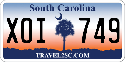 SC license plate XOI749