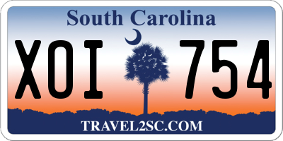 SC license plate XOI754