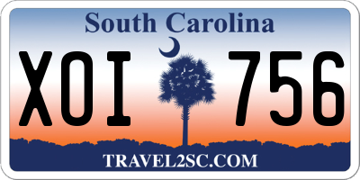 SC license plate XOI756
