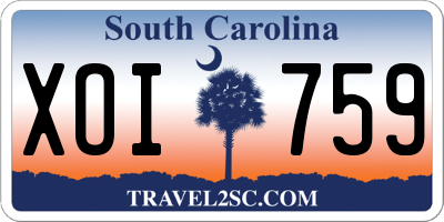 SC license plate XOI759