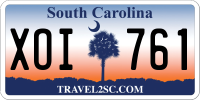 SC license plate XOI761