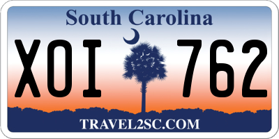 SC license plate XOI762
