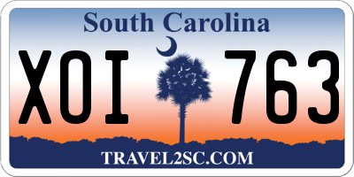 SC license plate XOI763