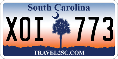 SC license plate XOI773