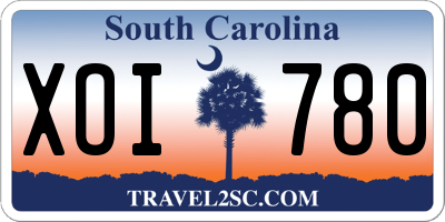 SC license plate XOI780