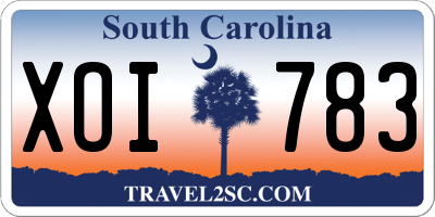 SC license plate XOI783